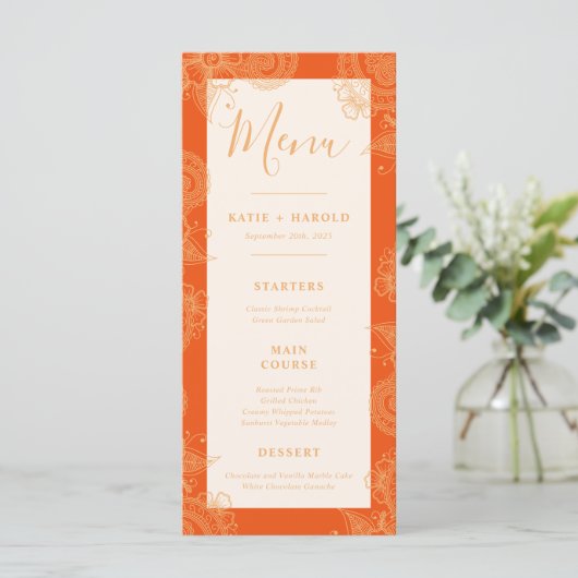Menu Mehndi Wedding Dinner (Staand voorkant)