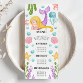 Menu Mermaid Ocean Baby shower