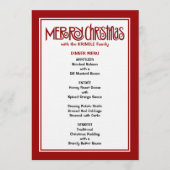 Menu Merry Kerstred Dinner (Voorkant)