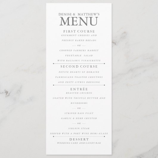 Menu met 4 x 9 inch papaverzaad (Voorkant)