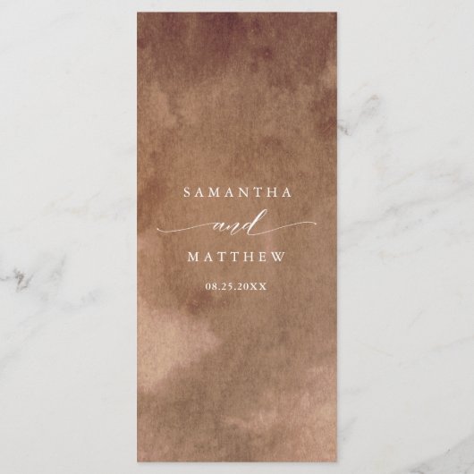 Menu met gastnaam, Earth Tones Waterverf Menu (Achterkant)