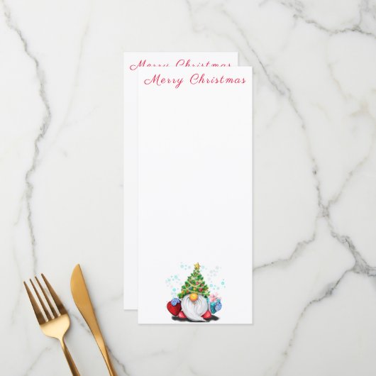 Menu met Kerstman Dwerg (Voorkant / Achterkant in situ)