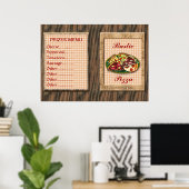 Menu met pizzaprijzen poster (Thuiskantoor)