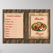 Menu met pizzaprijzen poster (Voorkant)