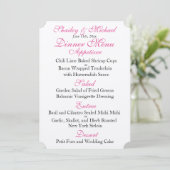 MENU met roze/zwarte WEDDING Kaart (Staand voorkant)