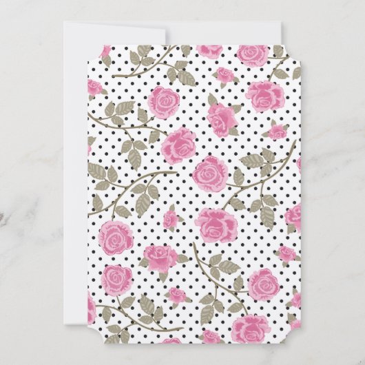 MENU met roze/zwarte WEDDING Kaart (Achterkant)