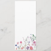 Menu met verse wilde bloemen (Achterkant)