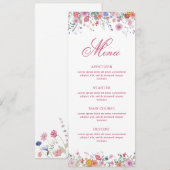 Menu met verse wilde bloemen (Voorkant / Achterkant)