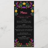 Menu Mexicaanse finan Floral Black Wedding (Voorkant)