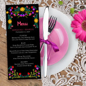 Menu Mexicaanse finan Floral Black Wedding