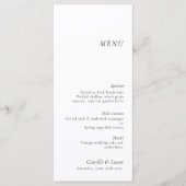 Menu Minimale en elegante bruiloft (Voorkant)