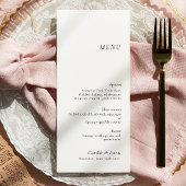 Menu Minimale en elegante bruiloft