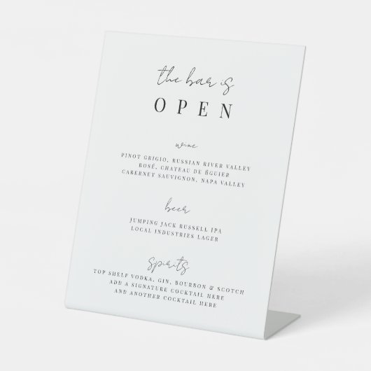 Menu Minimale kabelbalk Reclamebord Met Voetstuk (Voorkant)