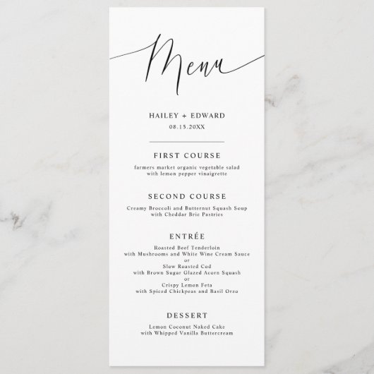 Menu Minimale weddenschap (Voorkant)