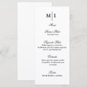 Menu minimalista para cualquier evento (Voorkant / Achterkant)