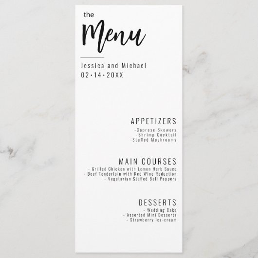 💍 Menu Minimalistisch Elegant (Voorkant)