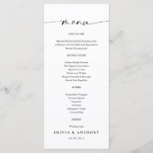 Menu Minimalistisch huwelijk (Voorkant)