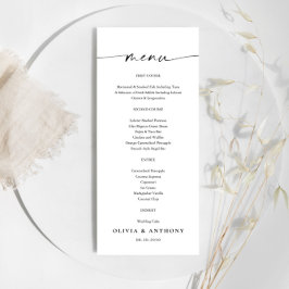 Menu Minimalistisch huwelijk