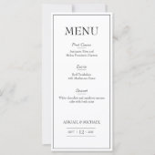 Menu Minimalistisch huwelijk (Voorkant)
