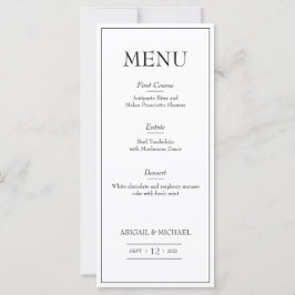 Menu Minimalistisch huwelijk