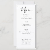 Menu Minimalistisch huwelijk (Voorkant)