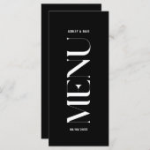 Menu Minimalistisch zwart huwelijk van Classy (Voorkant / Achterkant)