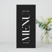 Menu Minimalistisch zwart huwelijk van Classy (Staand voorkant)