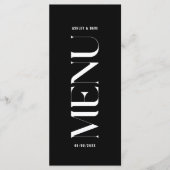Menu Minimalistisch zwart huwelijk van Classy (Voorkant)