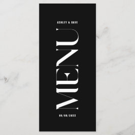 Menu Minimalistisch zwart huwelijk van Classy