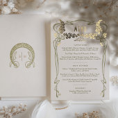  menu Minimalistische Art Nouveau Folie Uitnodiging