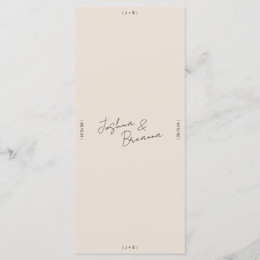 Menu Minimalistische gebeurtenis (Achterkant)