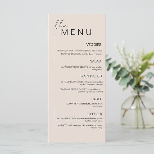 Menu Minimalistische gebeurtenis (Staand voorkant)