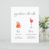 Menu Minimalistische Waterverf Signature Drinken (Staand voorkant)