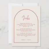 Menu Minimum Script-Cream & Terracotta-Drinken (Voorkant)