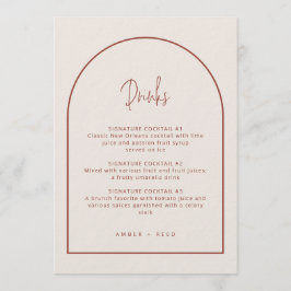 Menu Minimum Script-Cream & Terracotta-Drinken