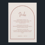 Menu Minimum Script-Cream & Terracotta-Drinken<br><div class="desc">Kan volledig worden aangepast aan uw behoeften >> achtergrondkleur, lettertypekleur/-stijl en boogkleur kunnen allemaal worden aangepast aan uw voorkeur. © Gorjo Design. Gemaakt voor je via het Zazzle platform. // Op zoek naar overeenkomende objecten? Andere kantoorbenodigdheden uit de set die beschikbaar is in de afdeling "collecties" van mijn winkel. //...</div>