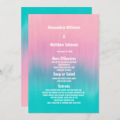 Menu Modern aqua roze ombre pushstrokes (Voorkant / Achterkant)