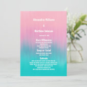 Menu Modern aqua roze ombre pushstrokes (Staand voorkant)
