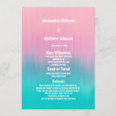 Menu Modern aqua roze ombre pushstrokes (Voorkant)