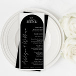 Menu Modern Black and White Arch Wedding<br><div class="desc">Dit Moderne Black and White Wedding Menu is perfect om maaltijden op uw speciale dag weer te geven. Geef het gebruiken van het ontwerphulpmiddel voor eindeloze kleurenopties uit.</div>
