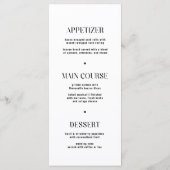 Menu Modern Black and White Wedding (Achterkant)