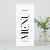 Menu Modern Black and White Wedding (Staand voorkant)