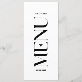 Menu Modern Black and White Wedding