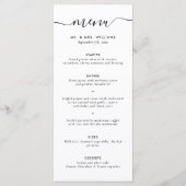 Menu Modern Black and White Wedding (Voorkant)