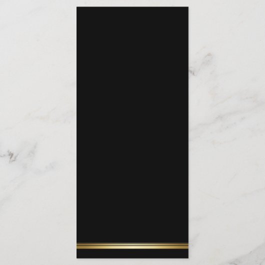 Menu Modern Black Gold Wedding (Achterkant)