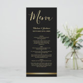 Menu Modern Black Gold Wedding (Staand voorkant)
