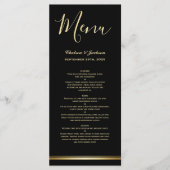 Menu Modern Black Gold Wedding (Voorkant)