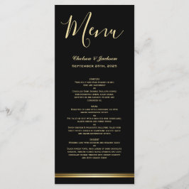 Menu Modern Black Gold Wedding