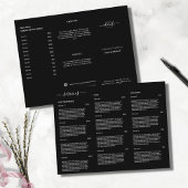 Menu Modern Black Hair Salon Price List Service
