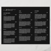 Menu Modern Black Hair Salon Price List Service (Achterkant)